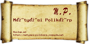 Mátyási Polikárp névjegykártya